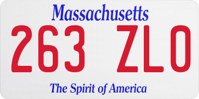 MA license plate 263ZL0