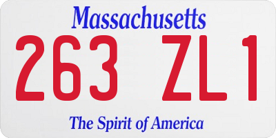 MA license plate 263ZL1