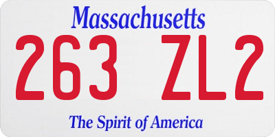 MA license plate 263ZL2