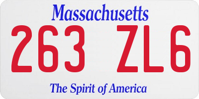MA license plate 263ZL6
