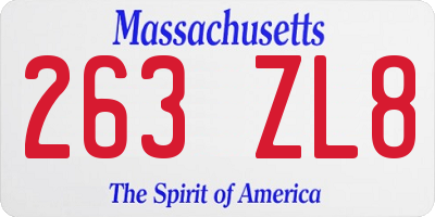 MA license plate 263ZL8