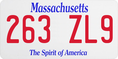 MA license plate 263ZL9