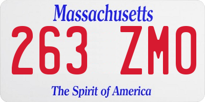 MA license plate 263ZM0