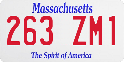 MA license plate 263ZM1
