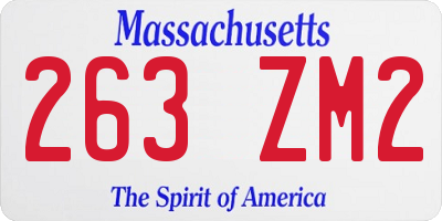MA license plate 263ZM2