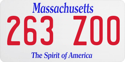 MA license plate 263ZO0
