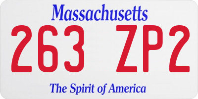 MA license plate 263ZP2