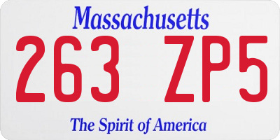 MA license plate 263ZP5