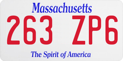 MA license plate 263ZP6