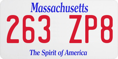 MA license plate 263ZP8