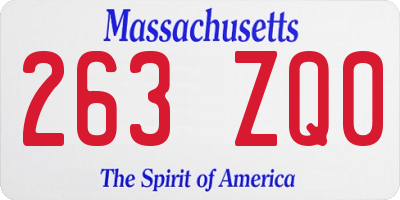 MA license plate 263ZQ0