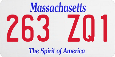 MA license plate 263ZQ1