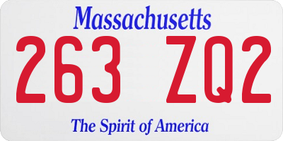 MA license plate 263ZQ2