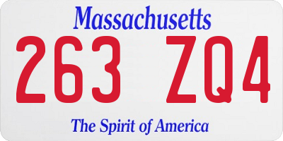 MA license plate 263ZQ4