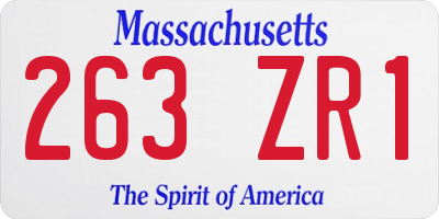 MA license plate 263ZR1