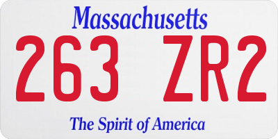 MA license plate 263ZR2