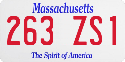 MA license plate 263ZS1