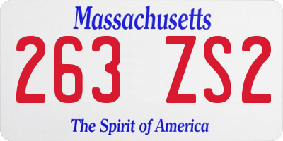 MA license plate 263ZS2