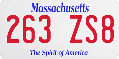 MA license plate 263ZS8