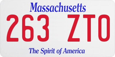 MA license plate 263ZT0