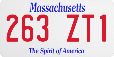 MA license plate 263ZT1