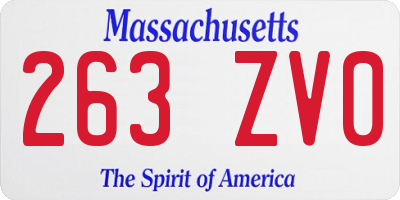 MA license plate 263ZV0