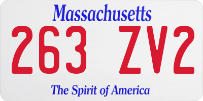 MA license plate 263ZV2