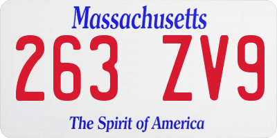 MA license plate 263ZV9