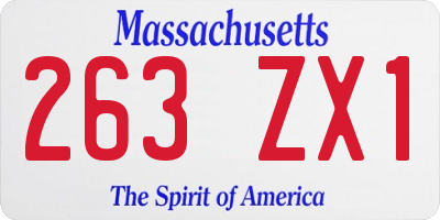 MA license plate 263ZX1