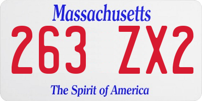MA license plate 263ZX2