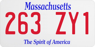 MA license plate 263ZY1