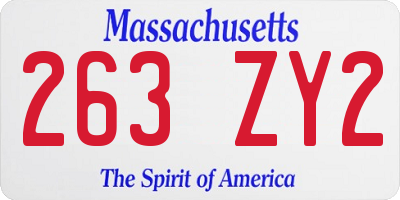 MA license plate 263ZY2