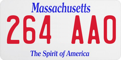 MA license plate 264AA0