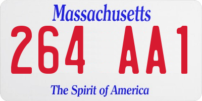 MA license plate 264AA1