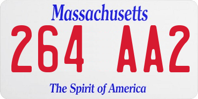 MA license plate 264AA2