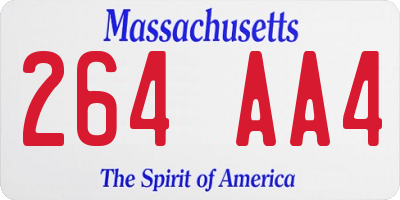 MA license plate 264AA4