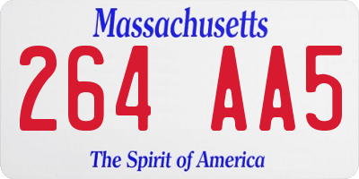 MA license plate 264AA5