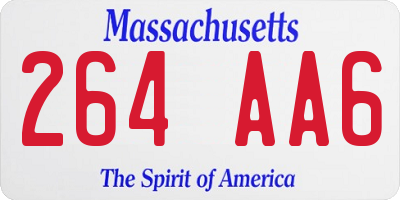 MA license plate 264AA6
