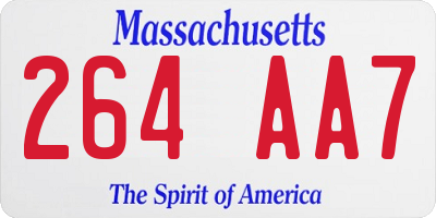 MA license plate 264AA7