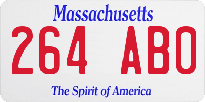 MA license plate 264AB0