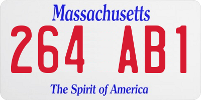 MA license plate 264AB1