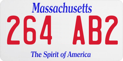 MA license plate 264AB2