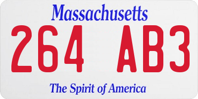 MA license plate 264AB3