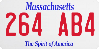 MA license plate 264AB4