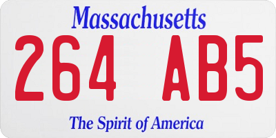 MA license plate 264AB5