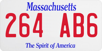 MA license plate 264AB6