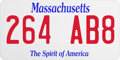 MA license plate 264AB8