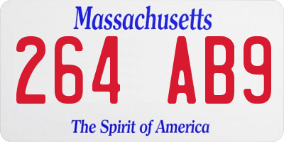 MA license plate 264AB9