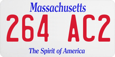 MA license plate 264AC2
