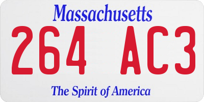 MA license plate 264AC3